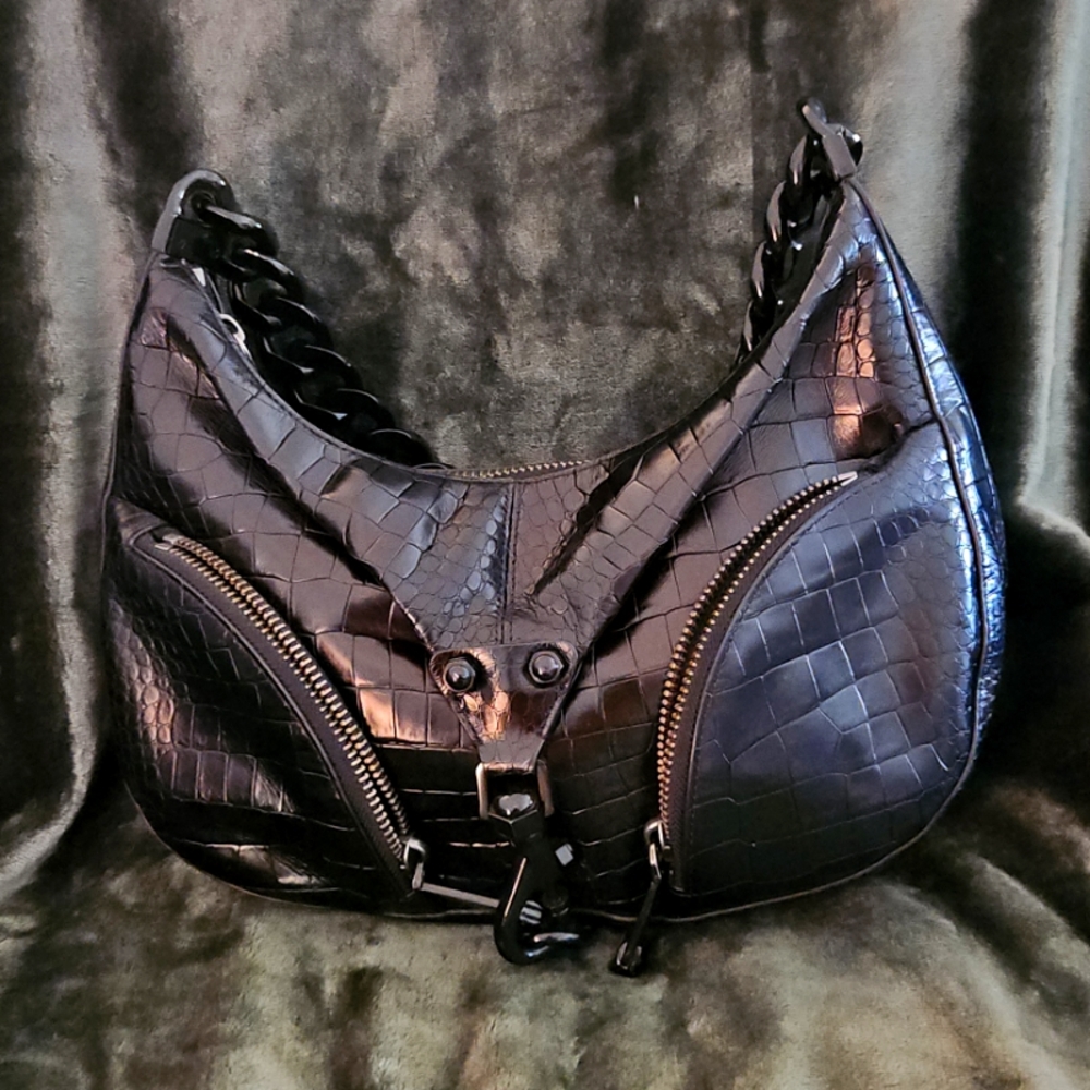 Rebecca Minkoff Black Shoulder Bag with Silver Hardware